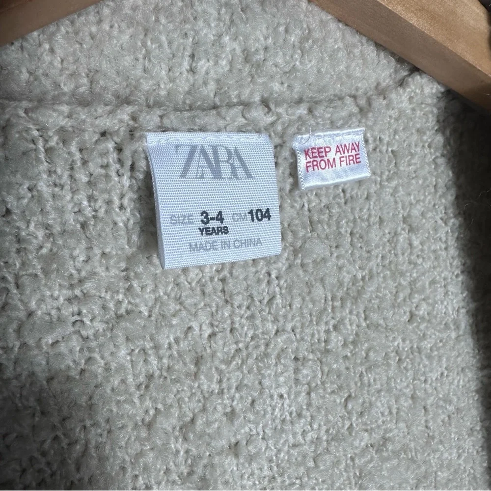 Zara Kids Fleece Vest with Brown Trim